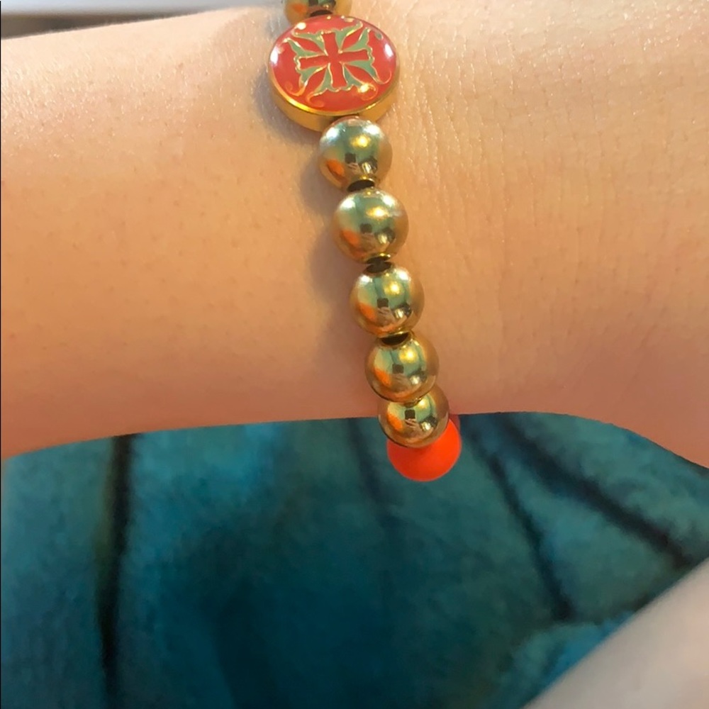 Pink and Gold Rustic Cuff bracelet